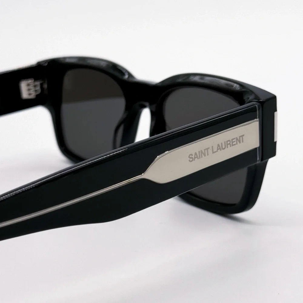 NEW SAINT LAURENT SL617 001 SQUARE BLACK SL 617 001 UNISEX SUNGLASSES